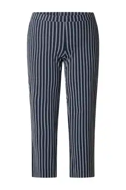 Wehkamp Colletta straight highwaist gestreepte casual broek donkerblauw aanbieding