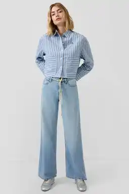Wehkamp s.Oliver highwaist wide leg jeans light blue denim aanbieding
