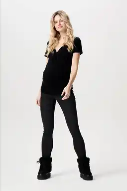 Wehkamp Noppies maternity zwangerschaps jegging Ella black denim aanbieding