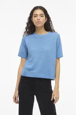 Wehkamp VILA top blauw gebreid aanbieding