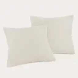 Wehkamp NOUS Living flanellen kussensloop - ecru/lichtgrijs aanbieding