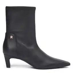 Wehkamp Tommy Hilfiger leren enkellaarzen zwart aanbieding