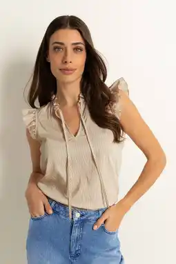 Wehkamp Claudia Sträter blousetop beige aanbieding