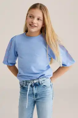 Wehkamp WE Fashion blousetop lichtblauw aanbieding