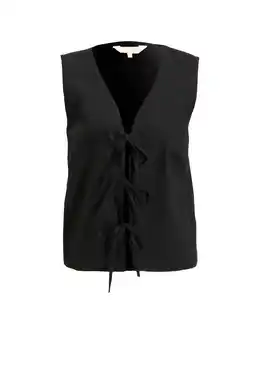Wehkamp Ruby gilet met linnen zwart aanbieding