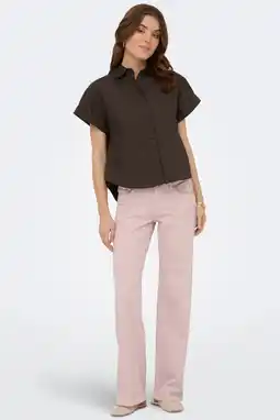 Wehkamp ONLY Onljudy Lw Wide Leg Dnm Tai Epp Clr Dnm lowwaist straight leg jeans roze aanbieding