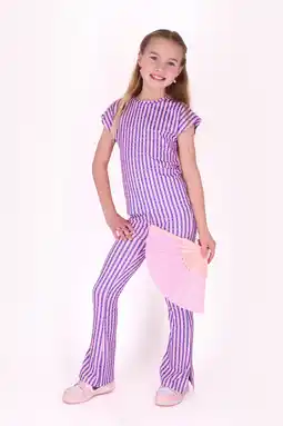 Wehkamp B.Nosy gestreepte T-shirt roze met textuur aanbieding