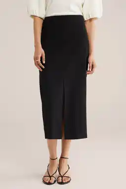 Wehkamp WE STUDIO wol kokerrok zwart aanbieding