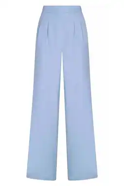 Wehkamp Studio AMAYA wide leg regularwaist broek lichtblauw aanbieding