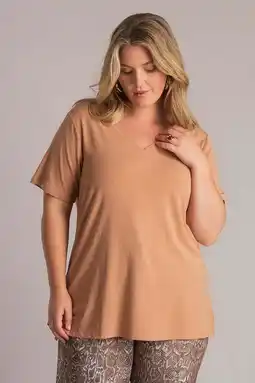 Wehkamp Yest Curve T-shirt lichtbruin aanbieding