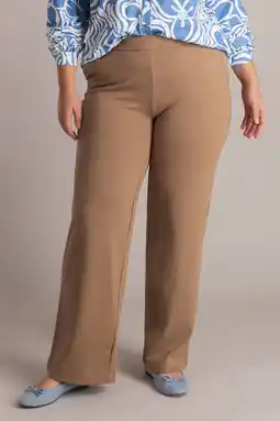 Wehkamp Yest Curve denim straight highwaist broek bruin aanbieding