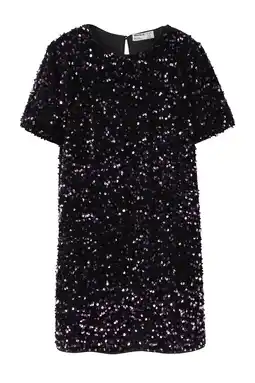 Wehkamp NAME IT KIDS midi jurk met pailletten paars aanbieding