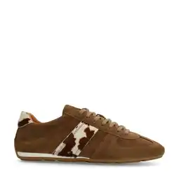 Wehkamp Manfield suède sneakers met koeienprint cognac aanbieding