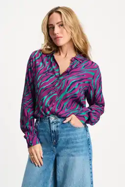 Wehkamp POM Amsterdam blouse met zebraprint paars aanbieding