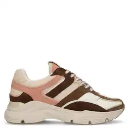 Wehkamp Manfield chunky leren sneakers bruin aanbieding