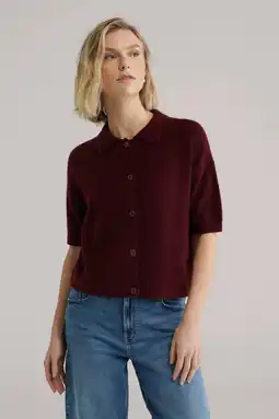Wehkamp WE Fashion gebreid vest donkerrood aanbieding