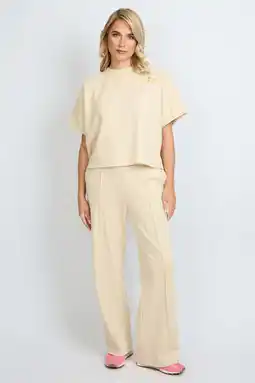 Wehkamp FLURESK straight highwaist casual broek zand aanbieding
