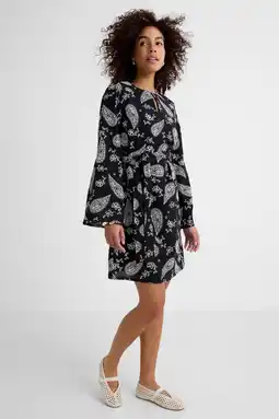 Wehkamp Ruby broderie midi jurk zwart aanbieding
