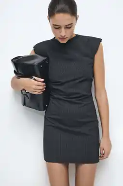 Wehkamp Mango mini jurk met krijtstreep grijs aanbieding