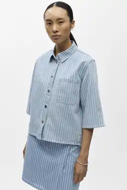 Wehkamp OBJECT spijkerjas met krijtstreep light blue denim aanbieding