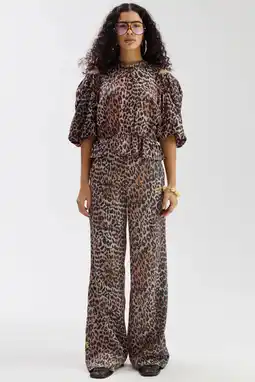 Wehkamp HARPER & YVE wide leg highwaist broek met dierenprint bruin aanbieding