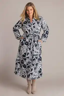 Wehkamp Yest Curve blousejurk travelstof donkerblauw aanbieding