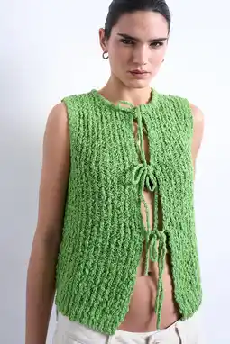 Wehkamp TOPSHOP vest groen gebreid aanbieding