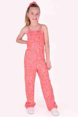 Wehkamp B.Nosy jumpsuit roze met panterprint aanbieding