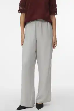 Wehkamp VERO MODA wide leg highwaist casual broek grijsblauw aanbieding
