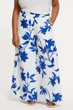 Wehkamp YOEK wide leg highwaist casual broek wit aanbieding