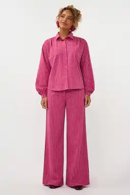 Wehkamp Ydence highwaist tall gestreepte casual broek roze aanbieding