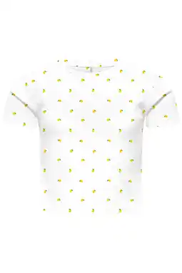 Wehkamp KIDS ONLY GIRL T-shirt wit /geel aanbieding