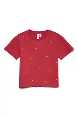 Wehkamp VERO MODA GIRL T-shirt met hartjes rood aanbieding