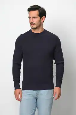 Wehkamp Profuomo gemêleerde trui donkerblauw aanbieding