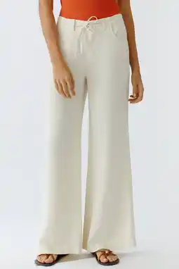 Wehkamp OUI highwaist wide leg jeans ecru aanbieding