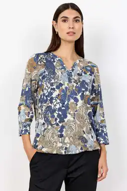 Wehkamp Soyaconcept gebloemde top blauw aanbieding