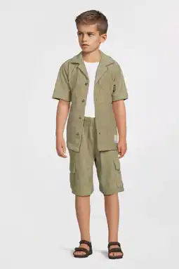 Wehkamp Me & My Monkey overhemd van badstof khaki aanbieding