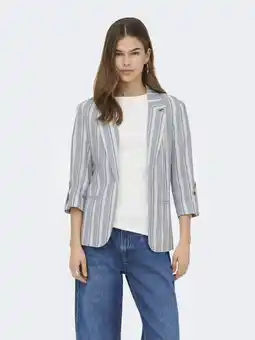 Wehkamp ONLY gestreepte regular blazer blauw aanbieding