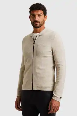 Wehkamp Cast Iron gebreid vest met wol beige aanbieding