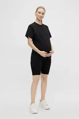 Wehkamp MAMALICIOUS zwangerschaps T-shirt + bikershort MLSALLY zwart aanbieding