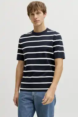 Wehkamp JJ REBEL regular gestreepte T-shirt donkerblauw aanbieding