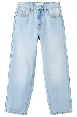 Wehkamp Mango Kids straight leg jeans light blue denim aanbieding