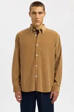 Wehkamp Selected regular casual overhemd bruin aanbieding