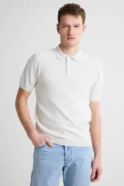 Wehkamp No Excess regular polo fijn gebreid beige aanbieding