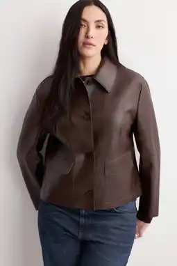 Wehkamp Mango imitatieleren jasje donkerrood aanbieding