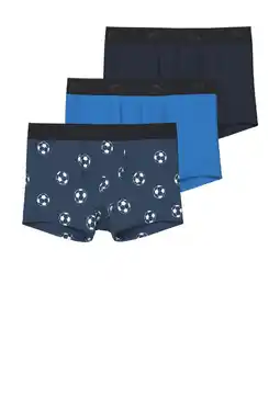 Wehkamp NAME IT KIDS boxershort NKMBOXER FOOTBALL - donkerblauw/zwart/blauw (set van 3) aanbieding
