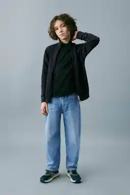 Wehkamp Mango Kids baggy jeans light blue denim aanbieding