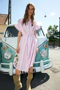Wehkamp Lollys Laundry gestreepte zomerjurk lichtroze aanbieding