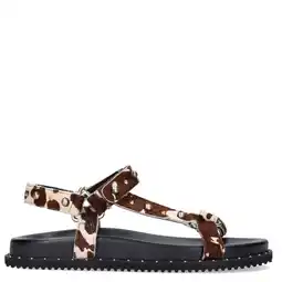 Wehkamp Sacha sandalen met koeienprint bruin aanbieding