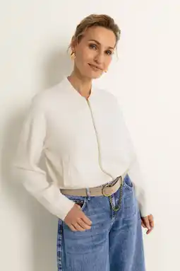 Wehkamp CLAUDIA BY CLAUDIA STRÄTER gebreid vest ecru aanbieding